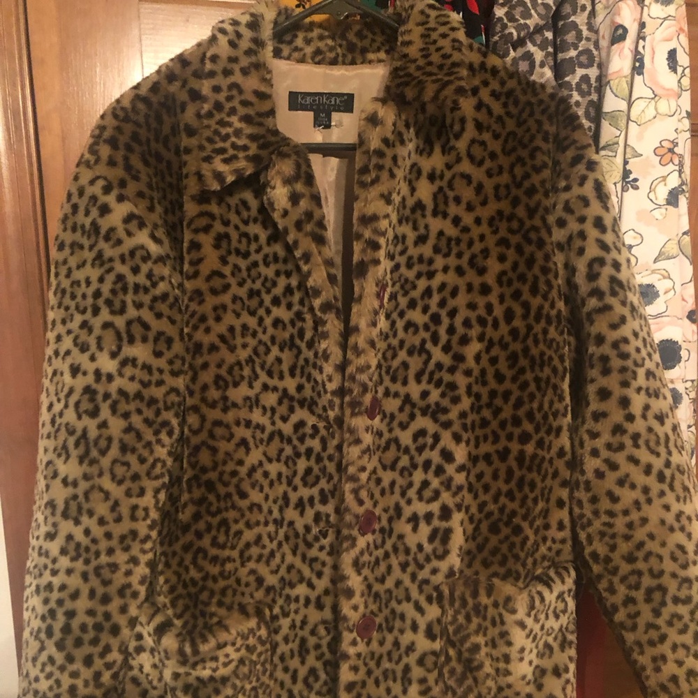 Karen Kane Leopard Fur Coat